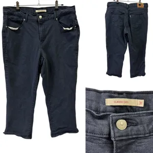 Levis Blue Classic Capri High Waist Lightweight Stretch Jeans Womens 12 31 Waist thumbnail 5