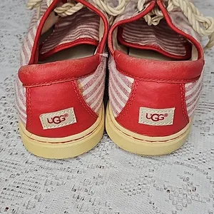 UGG Eyan ll striped low top canvas rope laced up red white sneakers shoes sz 9 thumbnail 5