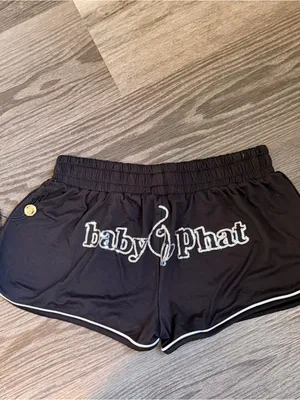 Baby Phat Black Athletic Shorts with White Piping thumbnail 4
