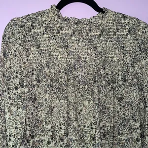 Free People Blouse M Yellow Ditsy Floral Chiffon Button Top thumbnail 8