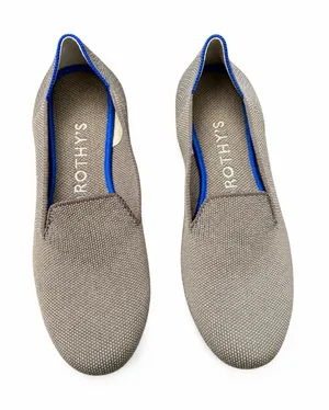Rothy’s The Loafer Womens US 7.5 Mocha (w Blue Halo Trim) Flats Slip On Shoes thumbnail 1