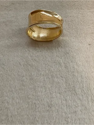 Polished Gold Wide Hinged Cuff Bracelet - Women Jewelry thumbnail 4