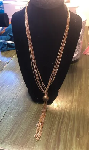 Beya Vintage EUC Gold Tone Multi Strand Tassel Necklace thumbnail 1