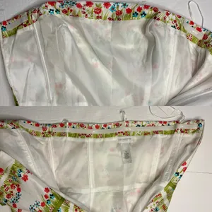 Liz Claiborne Spring Parade Strapless A-line Dress 10 White Floral Cottage NWT thumbnail 9