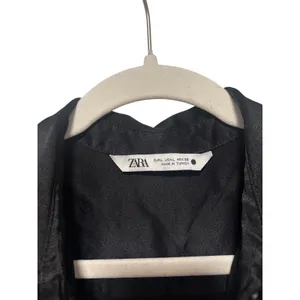 Zara Black Satin Button Down Shirt Size L thumbnail 7