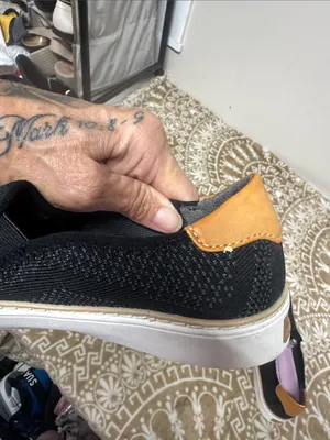 Dr. Scholl's Black Slip-On Loafers with Tan Heel Accent thumbnail 6