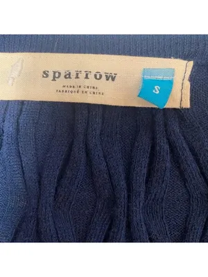 Anthropologie Sparrow Sweater Dress S Blue Knit Angora Blend Midi Boho thumbnail 4
