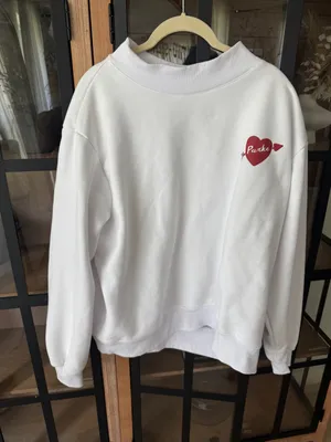 PARKE Set Valentine’s mockneck Boxer sweatpants wide leg flare fleece sweatshirt thumbnail 2