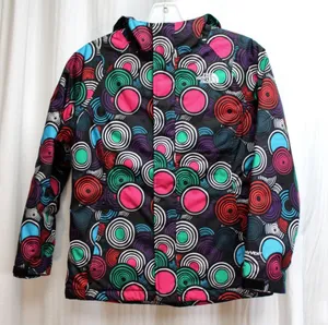 The North Face - Hooded Insolated Jacket, Hyvent, Black w/ Multicolor Circles thumbnail 1