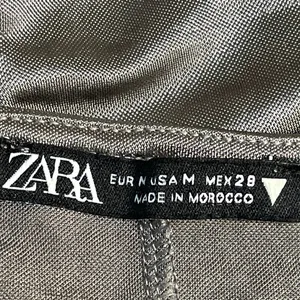 Zara Women's Gray Metallic Sleeveless Cowl Neck Ruched Cami Camisole Tank Top M thumbnail 4