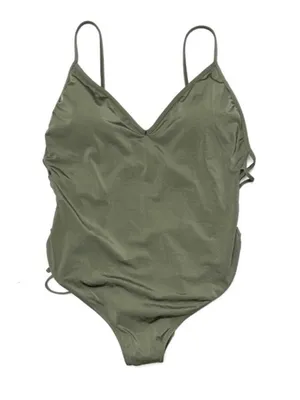NWT Abercrombie One Piece Original Cheeky lace up tie sides swimsuit size XL NEW thumbnail 1