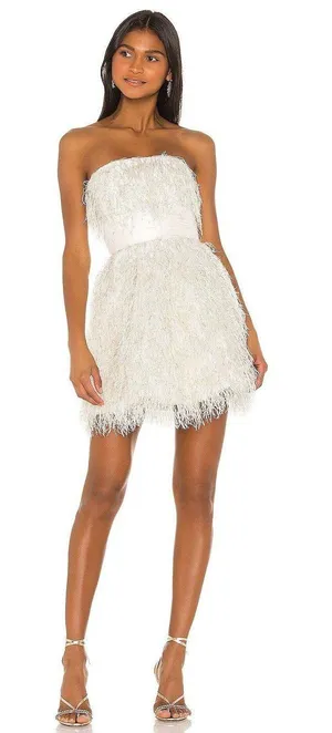 Jay Godfrey White Feather Dress thumbnail 1