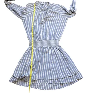 Rails Jasmine Parisian Blue Striped Linen Blend‎ Smocked Mini Dress Womens XS thumbnail 6