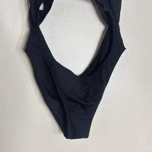 SKIMS Black cutout swimsuit monokini in color onyx size large beach boat resort thumbnail 5