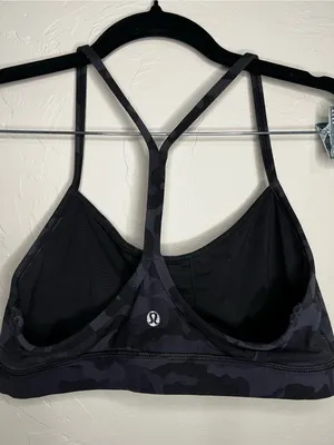 Lululemon Flow‎ Y Nulu Black Gray Camo Light Support Yoga Sports Bra thumbnail 5