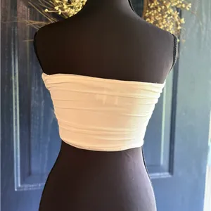 Princess Polly White Strapless Top with Floral Detail NWOT thumbnail 4