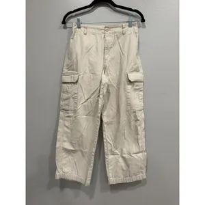 Uniqlo Cargo Pants Women's XS Beige Wide Leg‎ Cotton Utility Gorpcore thumbnail 2