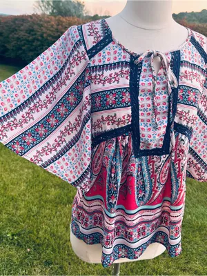 Fig & Flower Anthropologie Boho Peasant Blouse thumbnail 2