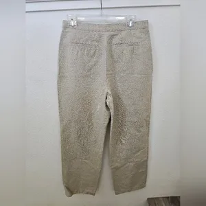 Liz Claiborne Kylie Linen Cotton Blend Pleated Trousers – Beige – Size 10 thumbnail 3
