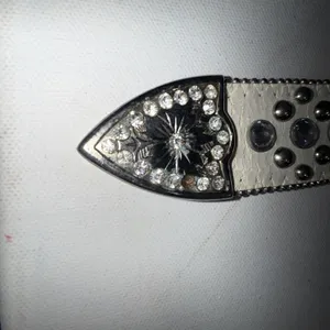 Vintage Chunky Y2K Studded Equestrian Western Boho Preppy Metal White Cross Belt thumbnail 13