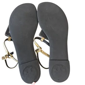 Tory Burch‎ Jeweled Stone Thong Sandals Gold Brown T-Strap 6.5 thumbnail 5