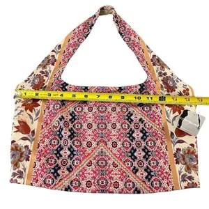 Free People Movement Womens M Hater Crop Top Cream Pink Rust Boho Print Yoga New thumbnail 5