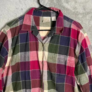 Vintage‎ Patchwork Button Up Shirt Artsy Boho Grandma Chic Size XL 100% Cotton thumbnail 5