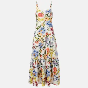 Farm Rio Off-White Greek Garden Lenzing™ Ecovero Euroflax Maxi Dress, Small,$260 thumbnail 8