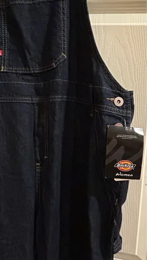 Dickies dark-wash loose straight- baggy leg fit denim carpenter bib overalls,XS thumbnail 12