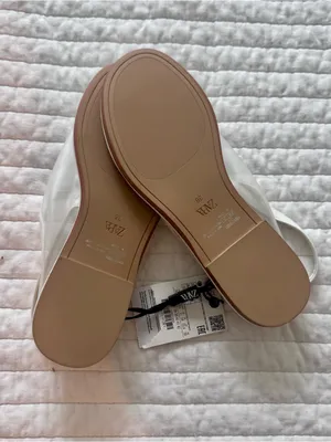 NWT Zara White Mesh Minimalist Round Toe Mules Flats Size 36 US 6 thumbnail 9