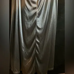 My Michelle Elegant Full Length Strapless Gray Evening Gown Prom Dress Size M thumbnail 11