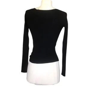 L*Space Camryn Black Ribbed Knit Sweetheart Neck Sweater Women’s Small NWT thumbnail 4