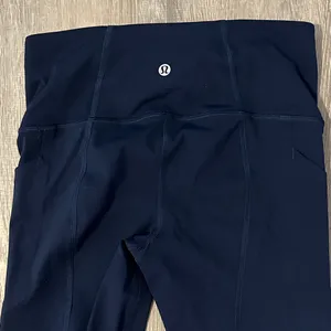 Lululemon 4 Pace Rival High Rise True Navy Crop Athletic Workout Women Leggings‎ thumbnail 8