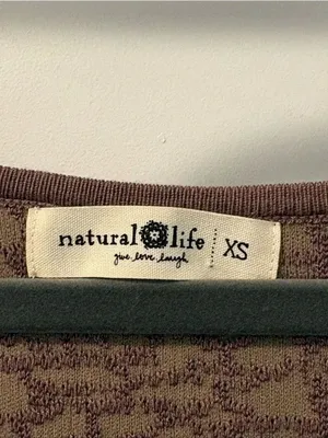 NATURAL LIFE Textured Square-Neck Long Sleeve Top - Mauve thumbnail 2