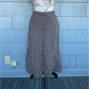 American Eagle Plaid Button Down Midi Skirt thumbnail 2