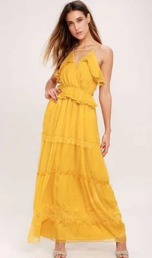 Adelyn Rae Sunny Yellow Maxi Dress thumbnail 1