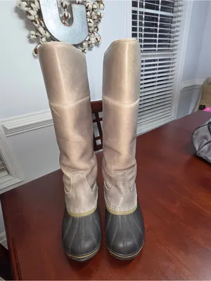 Sorel Slimpack Riding Tall II Leather Rain Winter Boots - Gray/Black Size 7 thumbnail 5