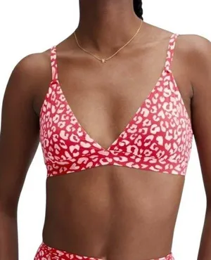 Fabletics Naked Feel Triangle Bralette Size XL Haute Red Leopard Kiss NWT thumbnail 1