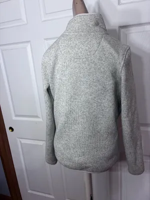 L.L. Bean Women’s Pullover Sweater Fleece off white tan Jacket XS thumbnail 5