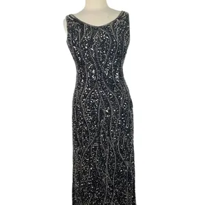 PISARRO NIGHTS Sequin & Bead Sleeveless Gown size 4 thumbnail 8