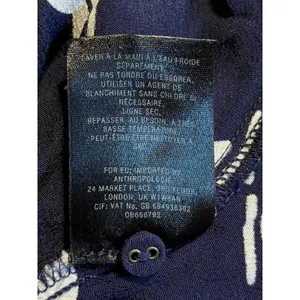 Maeve Anthropologie Navy Blue White Fern Print Sweetheart Mini Dress XS thumbnail 9
