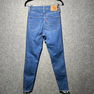 Levis Mile High Super Skinny Jeans 27 Medium Wash Distressed‎ Ripped Raw Hem thumbnail 7