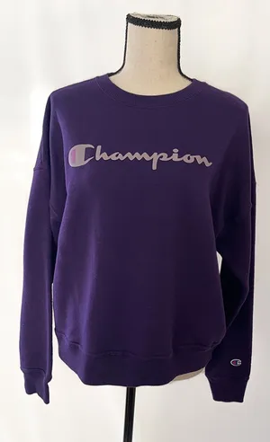 Champion Crewneck Sweatshirt | Purple Y2K Vintage | Size Large thumbnail 1