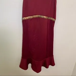 Cefian Womens' Size Medium Sleeveless Dress Racerback Burgundy Gold Sequin Waist thumbnail 3