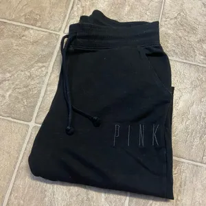 PINK Victoria's Secret Black Sweatpants with Pink Logo- Latge thumbnail 4