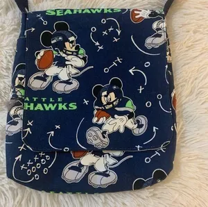 Seattle Seahawks Themed Crossbody Ladies Bag Cute Football Mouse thumbnail 1