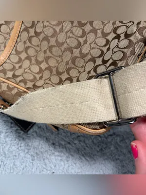 Coach Tan Signature Canvas Crossbody Bag swing pack thumbnail 5