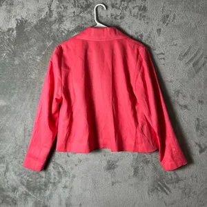 Ann Taylor Coral Pink Lyocell Linen Jacket Modern‎ Minimalist Chic Medium New thumbnail 4