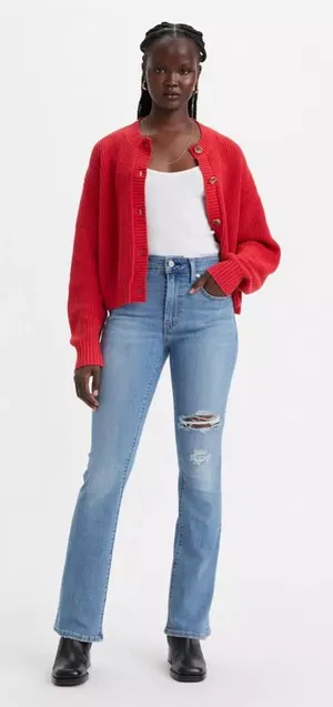 Levi's 725 High Rose Bootcut Jeans‎ in Blue Size 26 thumbnail 1
