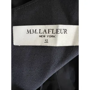 MM LaFleur Black Sheath Dress 12 Sleeveless Career Minimalist Stretch Midi thumbnail 5